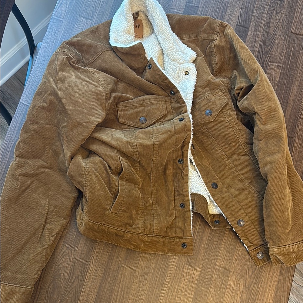 Men's Brown Sherpa-Lined Jacket
